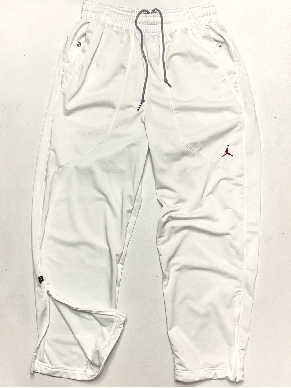 Vintage Nike Air Jordan Men’s White Legacy Jumpman Athletic Track Pants Large